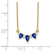 Lex & Lu 14k Yellow Gold Sapphire and Diamond Necklace LAL3243 - 3 - Lex & Lu