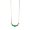 Lex & Lu 14k Yellow Gold Emerald and Diamond Necklace LAL3245 - 2 - Lex & Lu