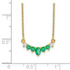 Lex & Lu 14k Yellow Gold Emerald and Diamond Necklace LAL3245 - 3 - Lex & Lu