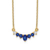 Lex & Lu 14k Yellow Gold Sapphire and Diamond Necklace LAL3249 - Lex & Lu