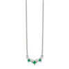 Lex & Lu 14k White Gold Emerald and Diamond Necklace LAL3250 - 2 - Lex & Lu