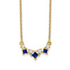 Lex & Lu 14k Yellow Gold Sapphire and Diamond Necklace LAL3255 - Lex & Lu