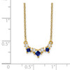Lex & Lu 14k Yellow Gold Sapphire and Diamond Necklace LAL3255 - 3 - Lex & Lu