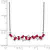 Lex & Lu 14k White Gold Ruby and Diamond Necklace LAL3263 - 3 - Lex & Lu