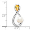 Lex & Lu 10k White Gold Citrine, Pearl and Diamond Pendant - 2 - Lex & Lu