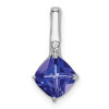 Lex & Lu 14k White Gold Tanzanite and Diamond Pendant LAL3286 - Lex & Lu