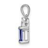 Lex & Lu 14k White Gold Tanzanite and Diamond Pendant LAL3296 - 2 - Lex & Lu