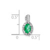 Lex & Lu 14k White Gold Emerald and Diamond Pendant LAL3303 - 3 - Lex & Lu