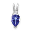 Lex & Lu 14k White Gold Tanzanite and Diamond Pendant LAL3310 - Lex & Lu