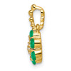 Lex & Lu 14k White Gold Emerald and Diamond Pendant LAL3318 - 2 - Lex & Lu