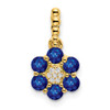 Lex & Lu 14k Yellow Gold Sapphire and Diamond Pendant LAL3327 - Lex & Lu