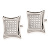 Lex & Lu Sterling Silver CZ Pave Square Post Earrings - 2 - Lex & Lu