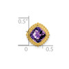 Lex & Lu 14k Yellow Gold Cushion Amethyst Pendant LAL3356 - 3 - Lex & Lu