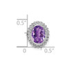 Lex & Lu 10k White Gold Oval Amethyst Pendant - 2 - Lex & Lu