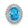 Lex & Lu 14k White Gold Oval Blue Topaz Pendant - Lex & Lu