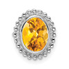 Lex & Lu 10k White Gold Oval Citrine Pendant - Lex & Lu