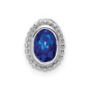 Lex & Lu 14k White Gold Sapphire Pendant LAL3395 - Lex & Lu