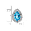 Lex & Lu 14k White Gold Pear Blue Topaz Pendant - 3 - Lex & Lu