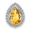 Lex & Lu 14k White Gold Pear Citrine Pendant - Lex & Lu