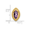 Lex & Lu 14k Yellow Gold Marquise Amethyst Pendant LAL3414 - 3 - Lex & Lu