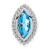 Lex & Lu 14k White Gold Marquise Blue Topaz Pendant LAL3415 - Lex & Lu