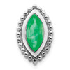 Lex & Lu 14k White Gold Emerald Pendant LAL3419 - Lex & Lu