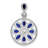 Lex & Lu 14k White Gold Sapphire and Diamond Pendant LAL3431 - 4 - Lex & Lu