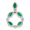 Lex & Lu 14k White Gold Emerald and Diamond Pendant LAL3432 - 4 - Lex & Lu