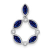 Lex & Lu 14k White Gold Sapphire and Diamond Pendant LAL3434 - Lex & Lu