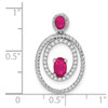 Lex & Lu 14k White Gold Ruby and Diamond Pendant LAL3440 - 3 - Lex & Lu