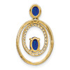 Lex & Lu 14k Yellow Gold Sapphire and Diamond Pendant LAL3443 - 4 - Lex & Lu