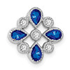 Lex & Lu 14k White Gold Sapphire and Diamond Pendant LAL3463 - Lex & Lu