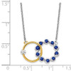 Lex & Lu 14k Two-tone Gold Sapphire and Diamond Necklace - 3 - Lex & Lu