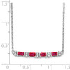 Lex & Lu 14k White Gold Ruby and Diamond Necklace LAL3472 - 3 - Lex & Lu