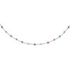 Lex & Lu 14k White Gold Ruby, Sapphire, Emerald & White Topaz Necklace - Lex & Lu