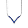 Lex & Lu 14k White Gold Sapphire Necklace LAL3492 - Lex & Lu