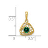 Lex & Lu 14k Yellow Gold Created Emerald Pendant - 2 - Lex & Lu