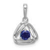 Lex & Lu 14k White Gold Created Sapphire Pendant - Lex & Lu