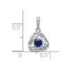 Lex & Lu 14k White Gold Created Sapphire Pendant - 2 - Lex & Lu