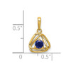 Lex & Lu 14k Yellow Gold Created Sapphire Pendant - 2 - Lex & Lu