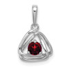 Lex & Lu 14k White Gold Garnet Pendant LAL3511 - Lex & Lu