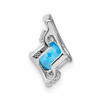 Lex & Lu 10k White Gold Blue Topaz and Diamond Pendant LAL3523 - 3 - Lex & Lu