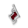 Lex & Lu 10k White Gold Created Ruby and Diamond Pendant LAL3528 - 3 - Lex & Lu