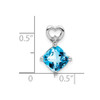 Lex & Lu 14k White Gold Blue Topaz and Diamond Pendant LAL3535 - 2 - Lex & Lu