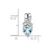 Lex & Lu Sterling Silver Aquamarine and Diamond Pendant LAL3558 - 2 - Lex & Lu