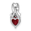 Lex & Lu Sterling Silver Created Ruby and Diamond Pendant LAL3564 - 3 - Lex & Lu