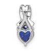 Lex & Lu Sterling Silver Created Sapphire and Diamond Pendant LAL3565 - 3 - Lex & Lu