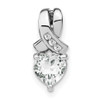 Lex & Lu Sterling Silver White Topaz and Diamond Pendant LAL3568 - Lex & Lu