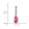 Lex & Lu 14k White Gold Pink Tourmaline and Diamond Pendant - 2 - Lex & Lu