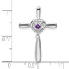 Lex & Lu 10k White Gold Amethyst Cross Pendant - 2 - Lex & Lu